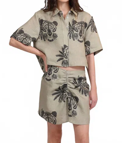 Las Surenas Mosaico Short Shirt In Gold