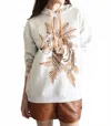 Las Surenas Palm Tiger Hoodie In White In White