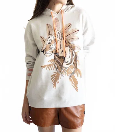 Las Surenas Palm Tiger Hoodie In White