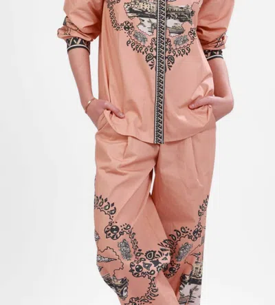 Las Surenas Poplin Long Sleeve Shirt In Pink Italian