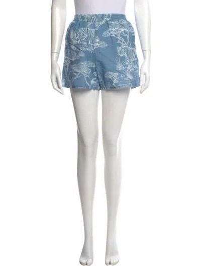 Pre-owned Las Surenas Printed Mini Shorts In Blue