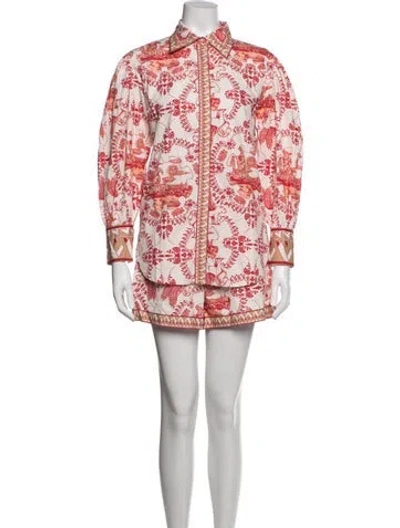 Pre-owned Las Surenas Printed Short Set In Multicolor