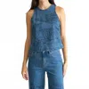 Las Surenas Safari Tank Top In Denim In Blue