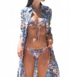 Las Surenas String Flying Tiger Bikini Set In Multi In Blue