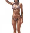 Las Surenas String Leopard Flower Bikini Set In Beige In Neutral