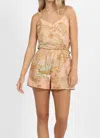 Las Surenas Tank Linen Blend Top In Italian Coast Rose In Multi
