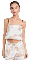 Las Surenas Thailand Beige And White Top Thailand Beige And White In Thailand Beige And White