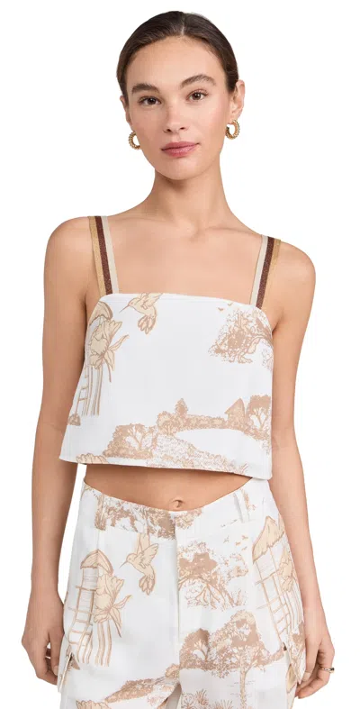 Las Surenas Thailand Beige And White Top Thailand Beige And White