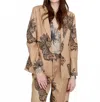 Las Surenas Toile De Jouy Wool Blazer In Beige In Brown
