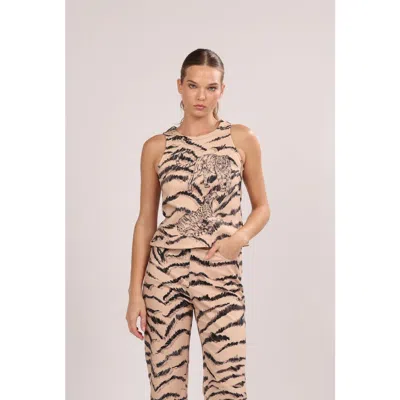 Las Surenas Top Feline Denim In Multi