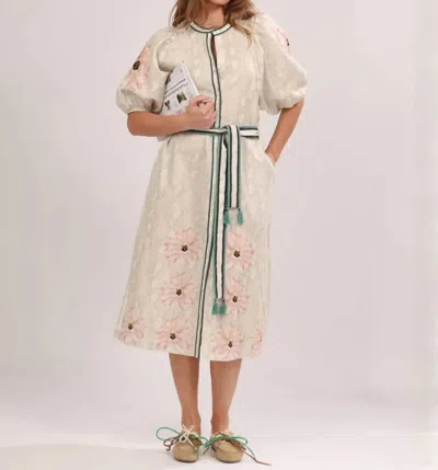 Las Surenas Tunic Dress In Skin Flower In Multi
