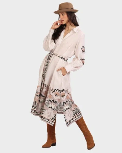 Las Surenas Tunic Lotus Tiger In White