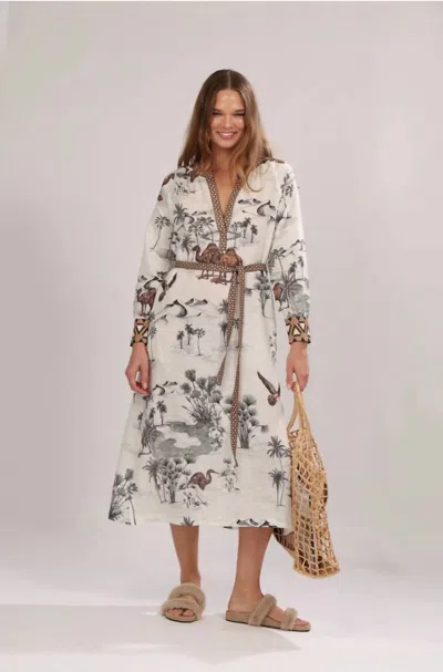 Las Surenas Tunic Mystic Dress In White In Multi
