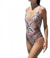Las Surenas V-neck Leopard Swimsuit In Beige In Multi