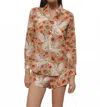 Las Surenas Wolf Kisses Button-down Shirt In Beige In Neutral