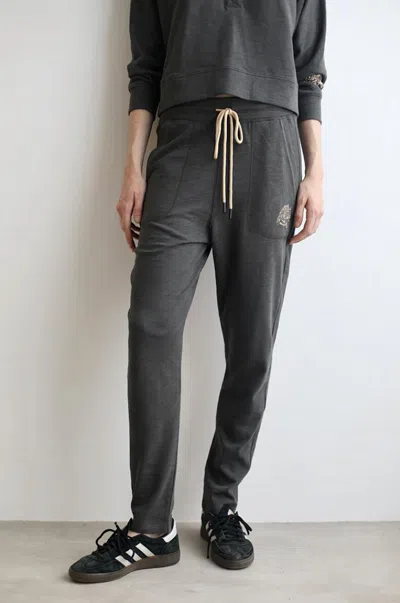Las Surenas Women's Cheetah Pant In Grey In Black