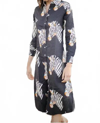 Las Surenas Zebra Tunic In Gray In Multi