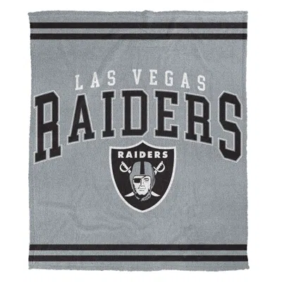 Las Vegas Raiders Nfl Team Classic Logo Blanket 60x70 In Gray