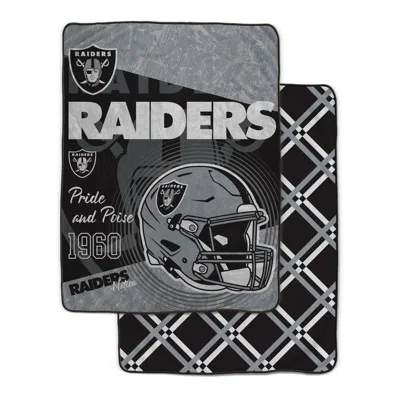 Las Vegas Raiders Nfl Team Helmet Fleece Blanket 60x80 In Black