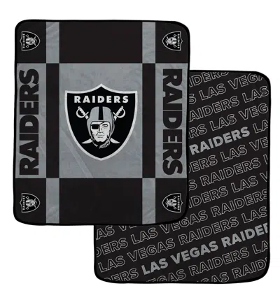 Las Vegas Raiders Nfl Team Reversible Soft Blanket 60x70 In Black