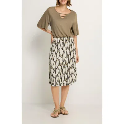 Lascana 2-in-1 Short Sleeve Dress In Brown