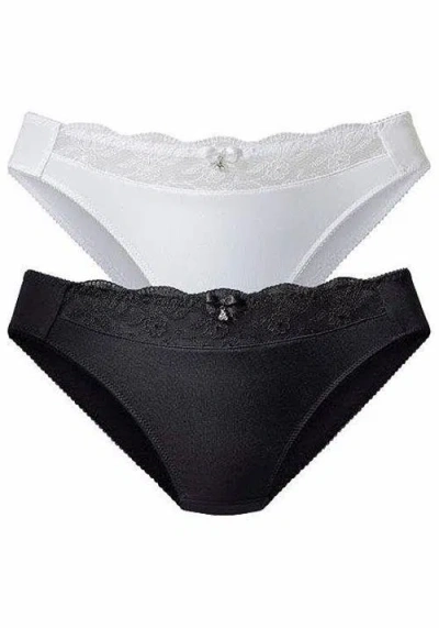Lascana 2 Pk Lace Accent Panties In Multi
