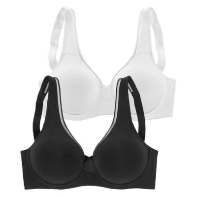 Lascana 2 Pk Minimizer Underwire T-shirt Bras In Black