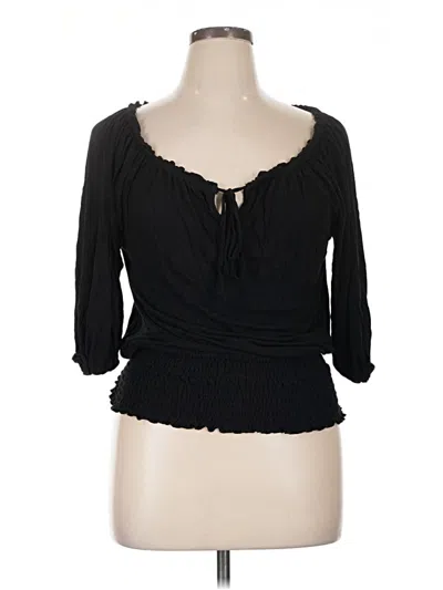 Pre-owned Lascana 3/4 Sleeve Blouse In Black