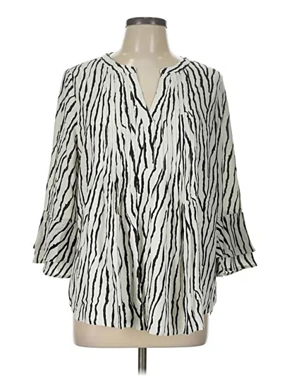 Pre-owned Lascana 3/4 Sleeve Blouse In Ivory