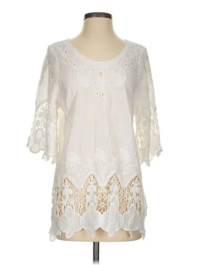Pre-owned Lascana 3/4 Sleeve Blouse In Ivory
