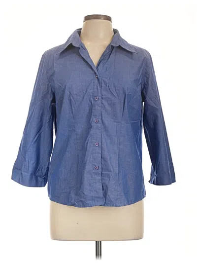 Pre-owned Lascana 3/4 Sleeve Button Down Shirt In Black