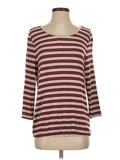 Pre-owned Lascana 3/4 Sleeve Top Burgundy Boatneck Tops
