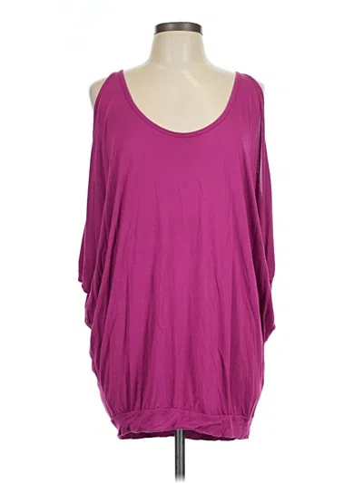 Pre-owned Lascana 3/4 Sleeve Top Purple Cold Shoulder Neckline Tops