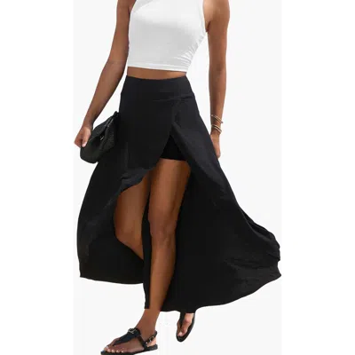 Lascana Asymmetrical Maxi Skort In Black