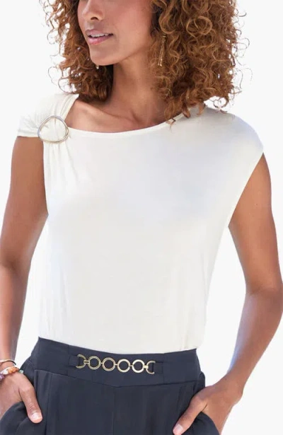 Lascana Asymmetrical Ring Detail Top In White