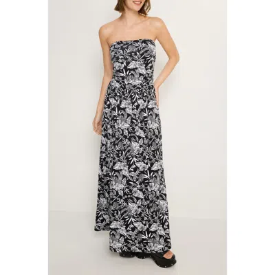 Lascana Bandeau Maxi Dress In Black