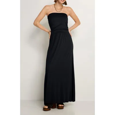 Lascana Bandeau Maxi Dress In Black