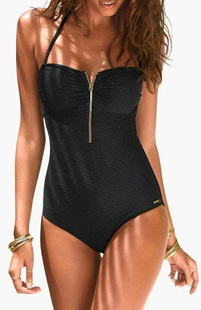 Lascana Bandeau One Piece Size 12a/b In Black