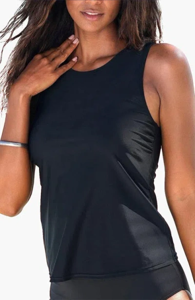 Lascana Basic Tankini Top In Black