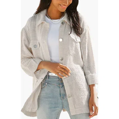 Lascana Boucle Shirt Jacket In Neutral