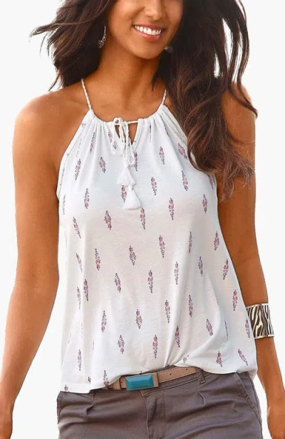 Lascana Braided Strap Print Top In White