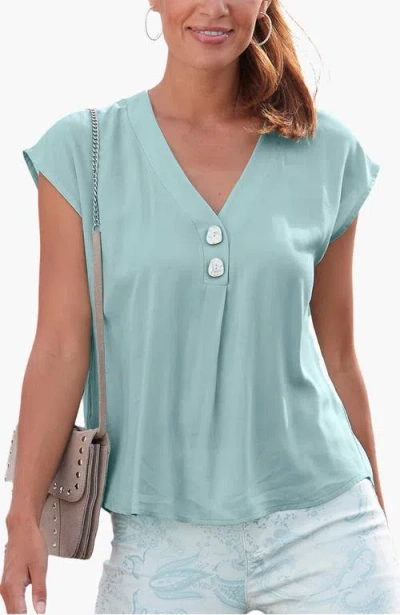 Lascana Button Detail Blouse In Green