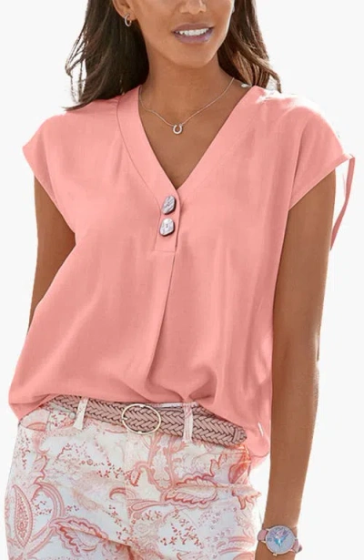 Lascana Button Detail Blouse In Pink