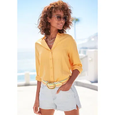 Lascana Button Down Blouse In Orange