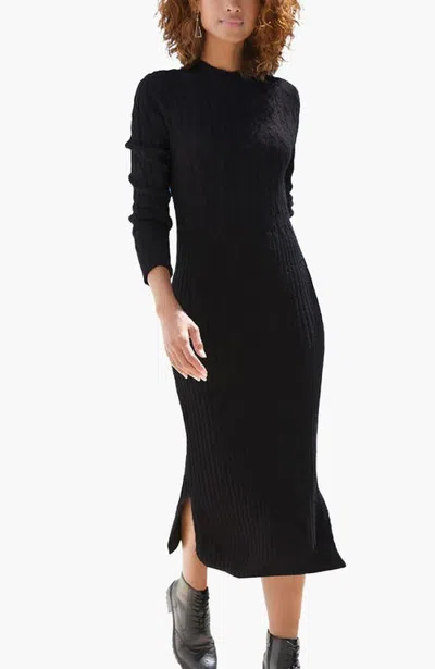 Lascana Cable Knit Sweater Dress In Black
