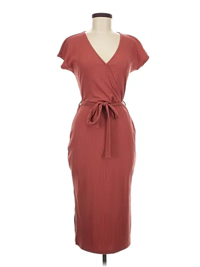 Pre-owned Lascana Casual Dress In Burgundy