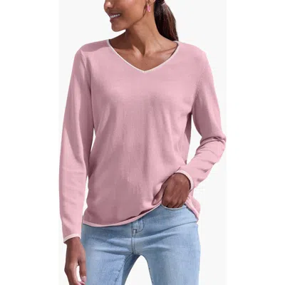 Lascana Contrast Trim Sweater In Pink