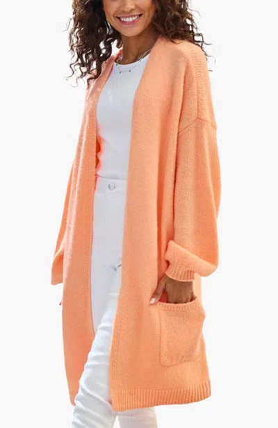 Lascana Cozy Duster Cardigan In Orange