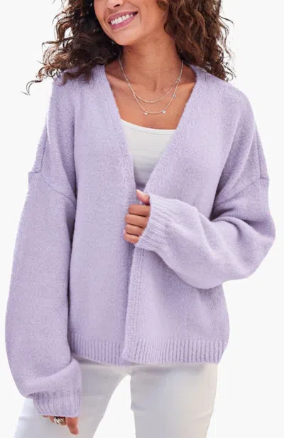Lascana Cozy Open Front Cardigan In Purple