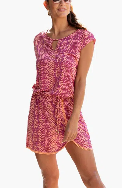 Lascana Crochet Hem Dress In Multi Print